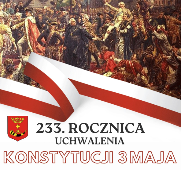 Miniaturka artykułu Burmistrz Maciejowic oraz Przewodniczący Rady Miejskiej zapraszają do wspólnego świętowania 233. Rocznicy Uchwalenia Konstytucji 3 maja.