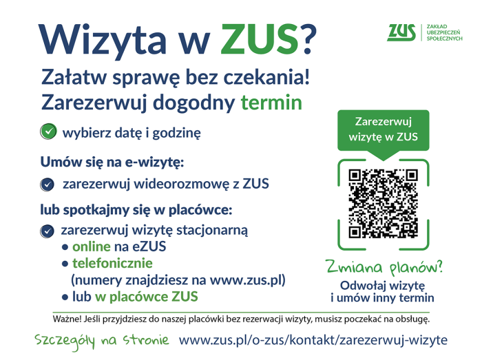Miniaturka artykułu Informacja ZUS – wizyty rezerwowane