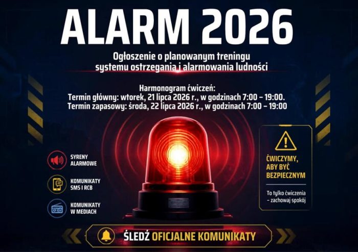 Miniaturka artykułu Trening syren alarmowych „ALARM 2026”!