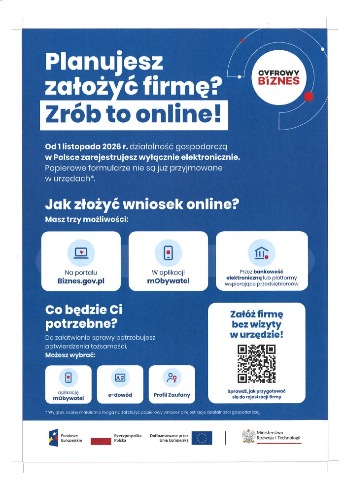Miniaturka artykułu Zmiana sposobu składania wniosków o rozpoczęcie działalności gospodarczej – od 1 listopada 2026 r.